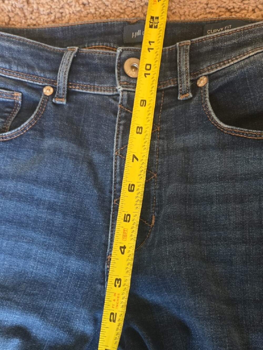 J. Jill Jeans Curvy Fit Straight Leg Dark Wash 6 High Raise 30 Inch Waist - Picture 8 of 9